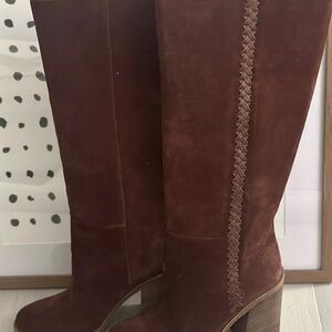 UGG Maroon Suede Knee-High Boots
